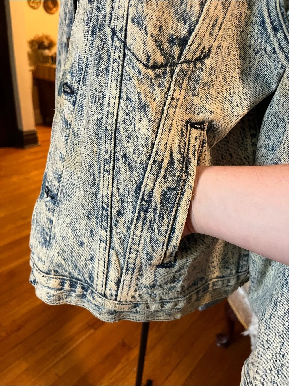 Acid Wash Denim Jacket - Light Blue